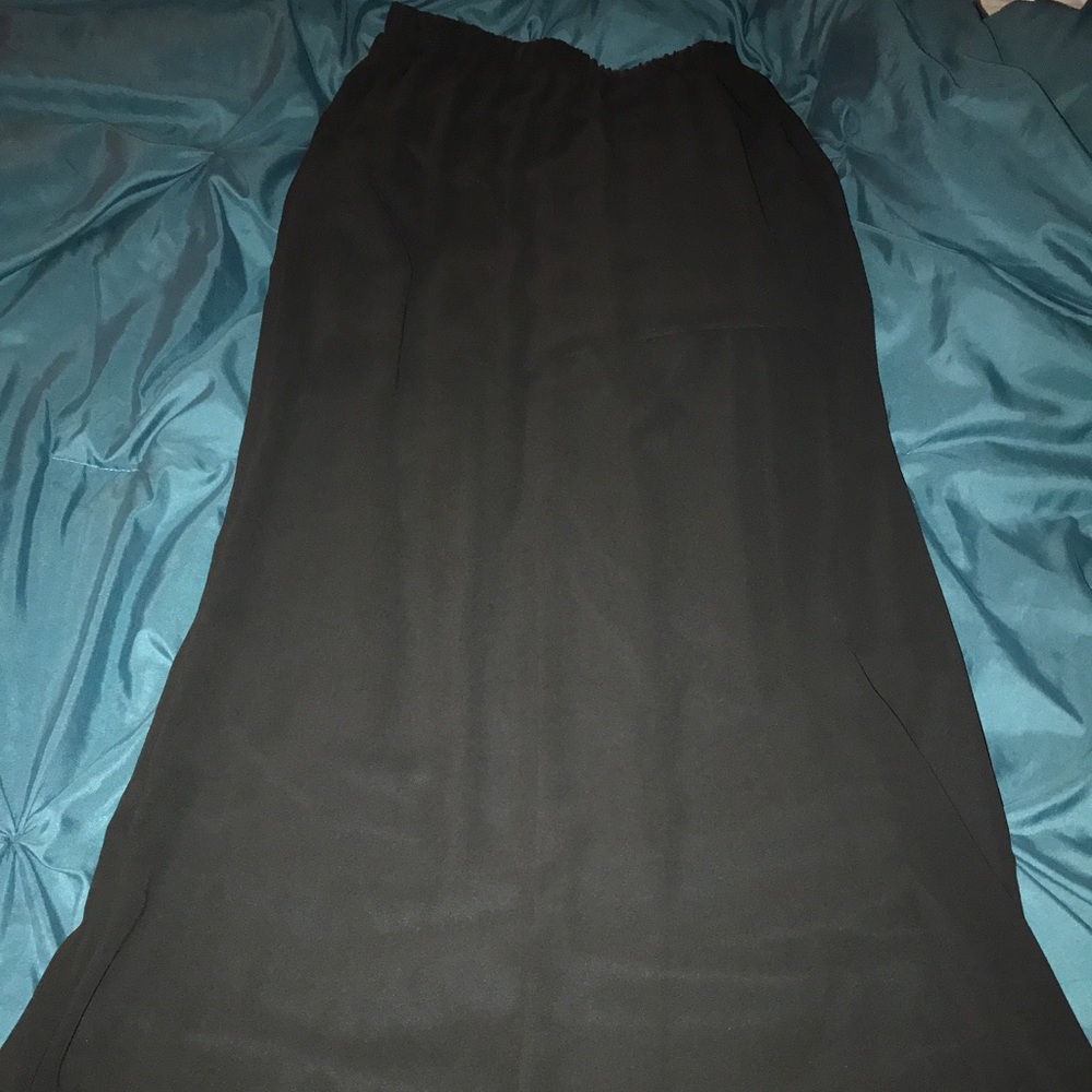 Black chiffon maxi skirt
